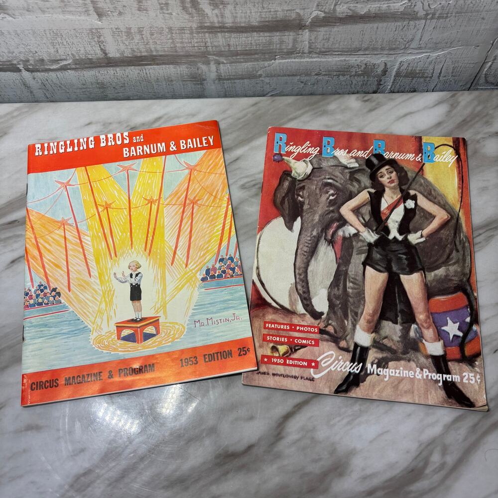 Vintage Ringling Bros Barnum and Bailey Circus Programs 1950 1953 Lot